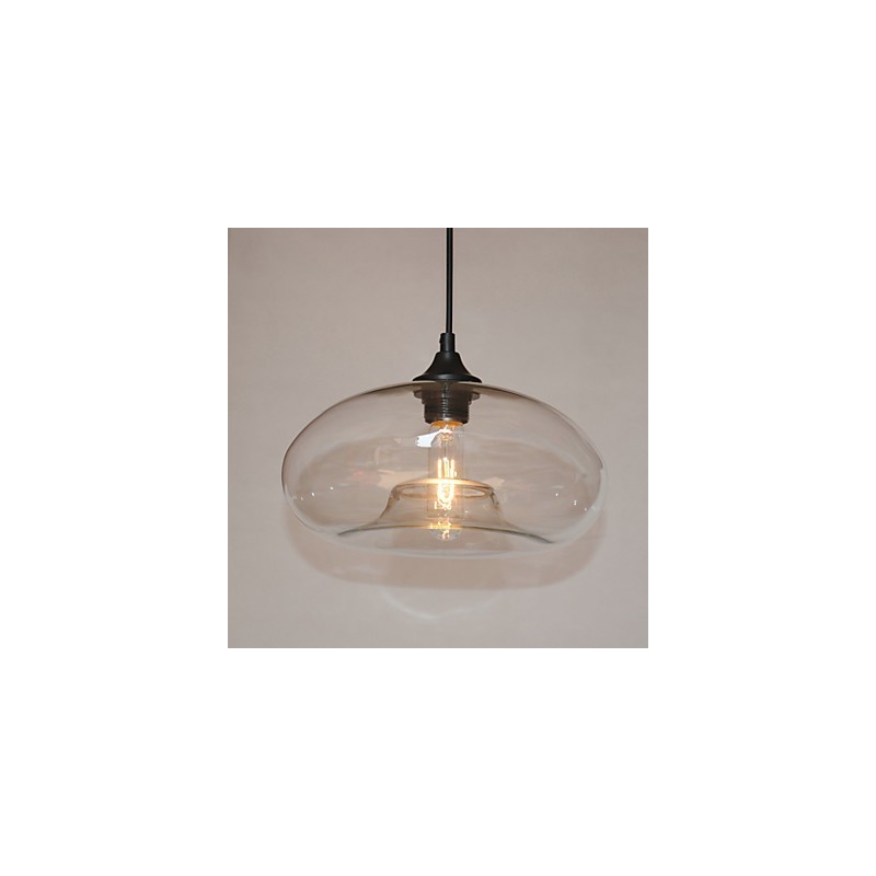 Suspension moderne caractéristique à 1 lumière avec abat-jour transparent