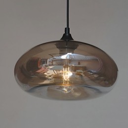 Suspension moderne caractéristique à 1 lumière avec abat-jour transparent