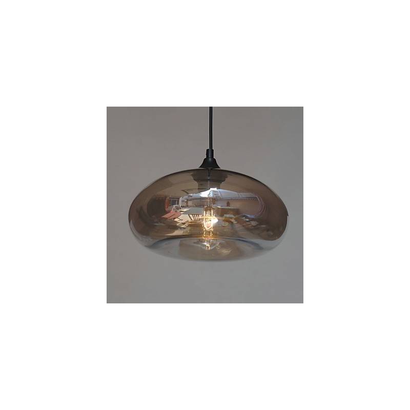 Suspension moderne caractéristique à 1 lumière avec abat-jour transparent