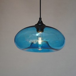 Suspension moderne caractéristique à 1 lumière avec abat-jour transparent