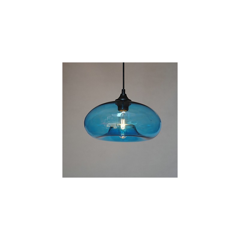 Suspension moderne caractéristique à 1 lumière avec abat-jour transparent
