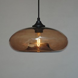 Suspension moderne caractéristique à 1 lumière avec abat-jour transparent