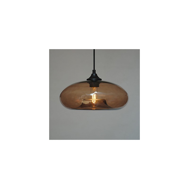 Suspension moderne caractéristique à 1 lumière avec abat-jour transparent