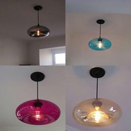 Suspension moderne caractéristique à 1 lumière avec abat-jour transparent