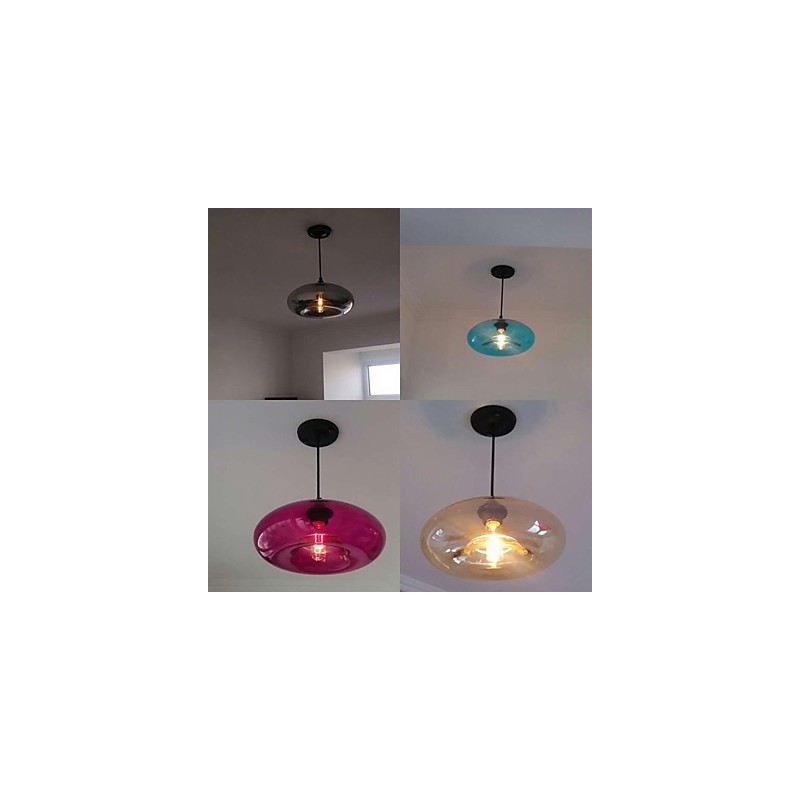 Suspension moderne caractéristique à 1 lumière avec abat-jour transparent