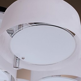 Lustre moderne contemporain en métal chromé à montage encastré