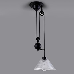 Suspension vintage 1 lumière îlot de lumière suspensions de foyer métal + verre