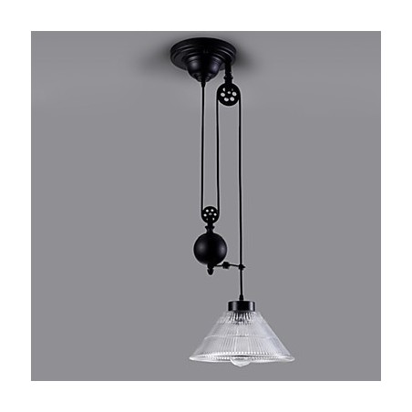 Suspension vintage 1 lumière îlot de lumière suspensions de foyer métal + verre Suspension vintage 1 lumière îlot de lumière suspensions de foyer métal + verre