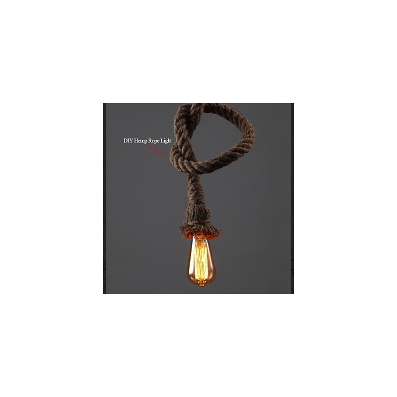 1 lampe suspendue créative en corde de chanvre à faire soi-même