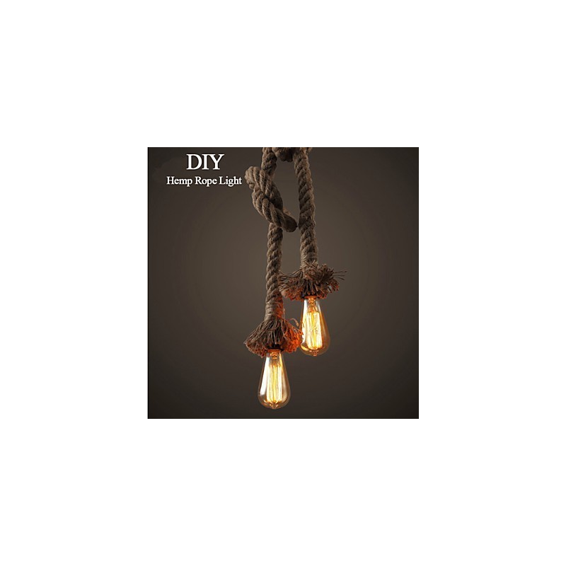 1 lampe suspendue créative en corde de chanvre à faire soi-même