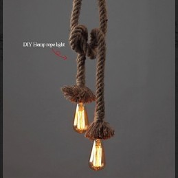 1 lampe suspendue créative en corde de chanvre à faire soi-même