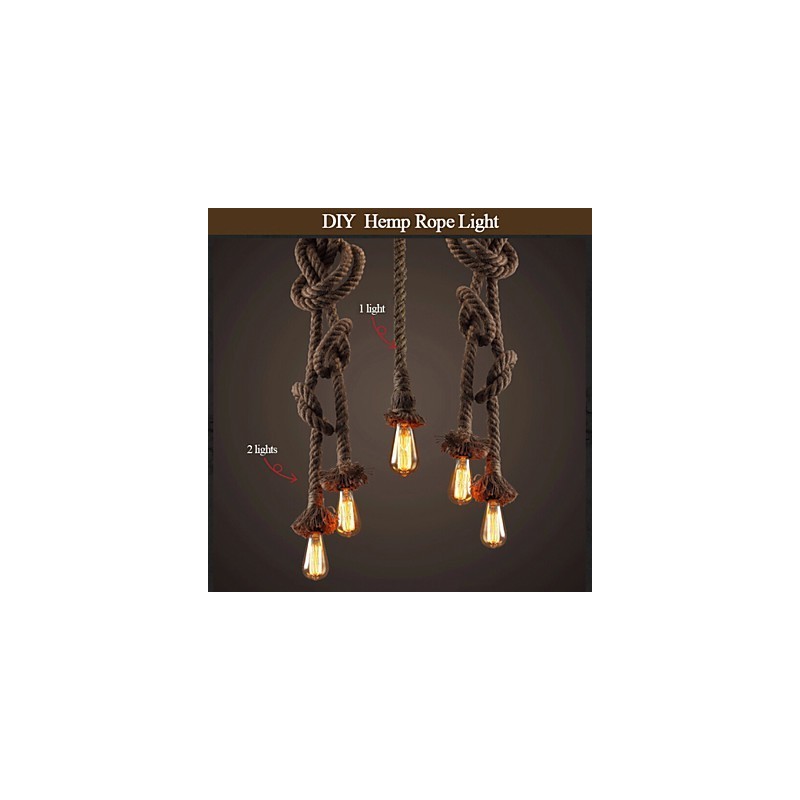 1 lampe suspendue créative en corde de chanvre à faire soi-même