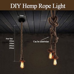 1 lampe suspendue créative en corde de chanvre à faire soi-même