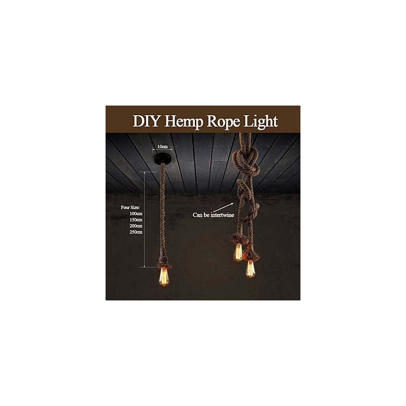 1 lampe suspendue créative en corde de chanvre à faire soi-même
