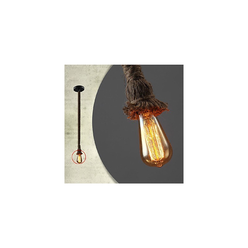 1 lampe suspendue créative en corde de chanvre à faire soi-même