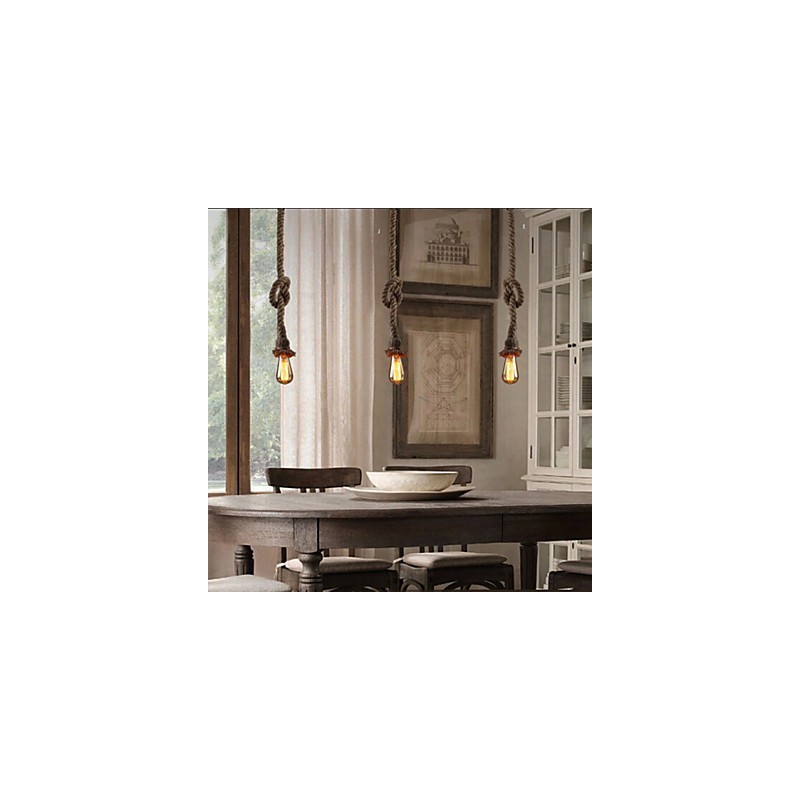 1 lampe suspendue créative en corde de chanvre à faire soi-même