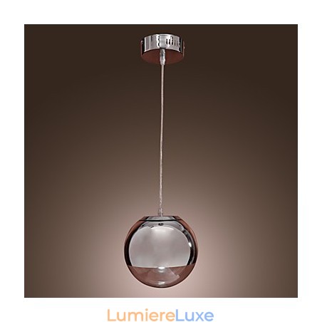 Suspension moderne contemporaine en métal chromé de style mini globe Suspension moderne contemporaine en métal chromé de style mini globe