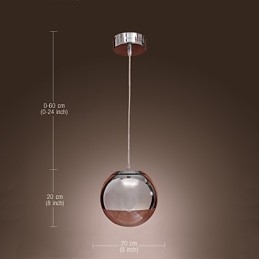 Suspension moderne contemporaine en métal chromé de style mini globe
