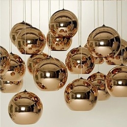 Lampe suspendue boule en verre galvanisé, style nordique rétro, simple et créative