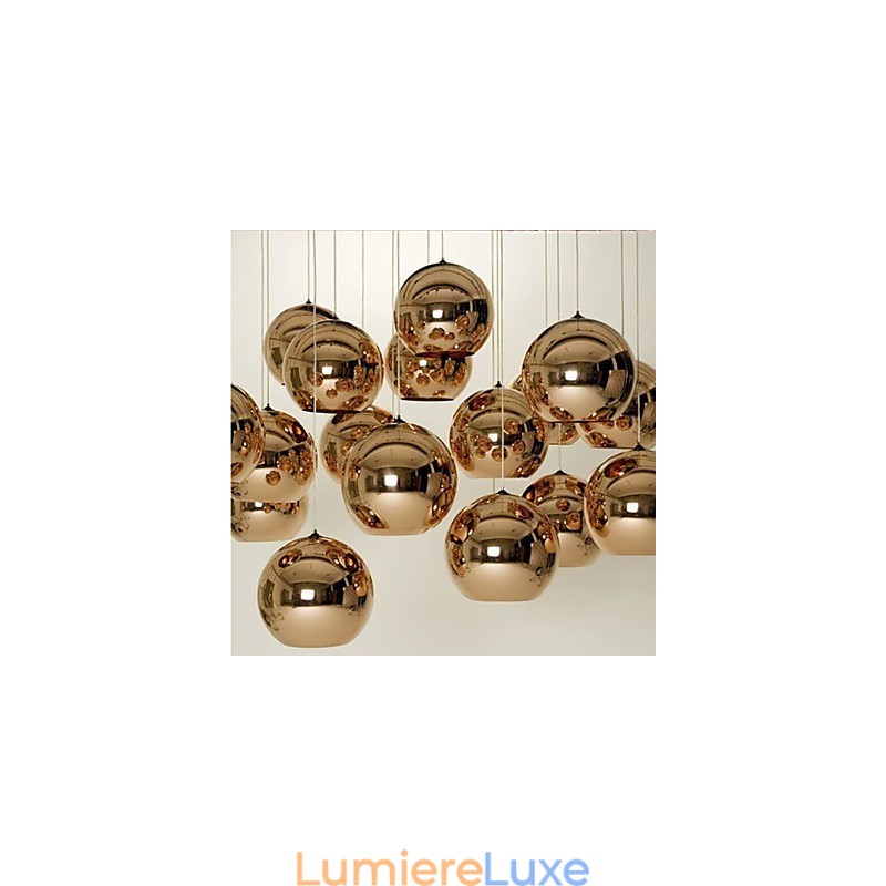 Lampe suspendue boule en verre galvanisé, style nordique rétro, simple et créative