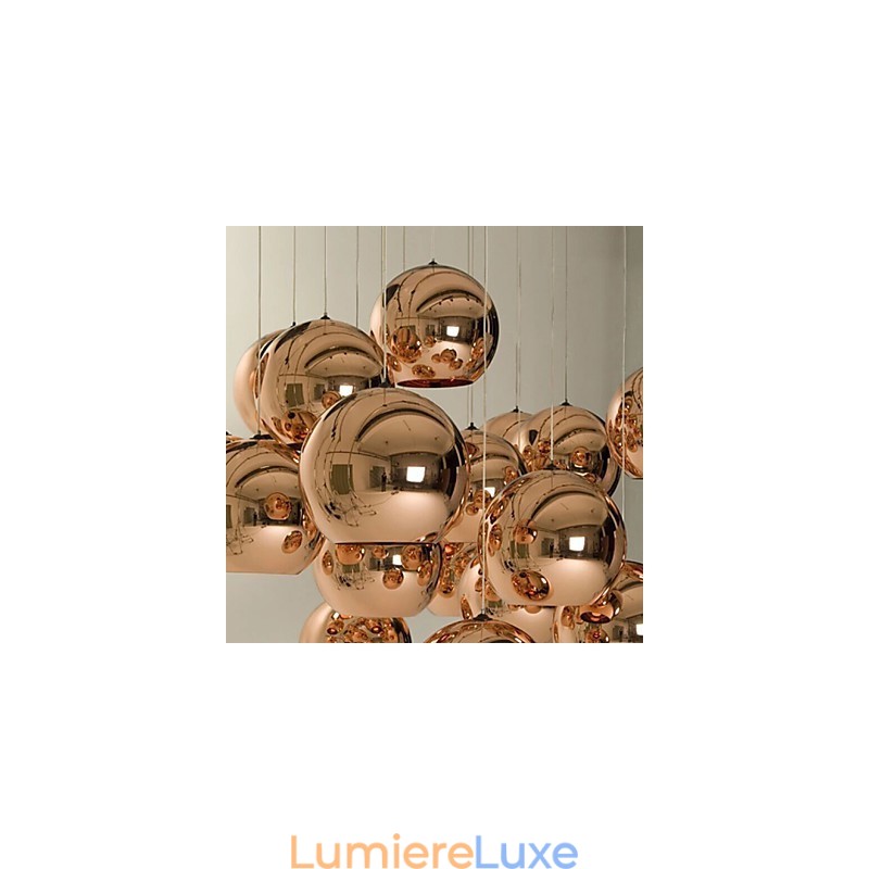 Lampe suspendue boule en verre galvanisé, style nordique rétro, simple et créative