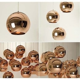 Lampe suspendue boule en verre galvanisé, style nordique rétro, simple et créative