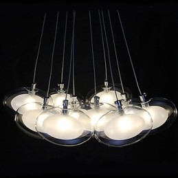 Suspension moderne contemporaine en métal chromé
