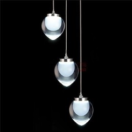 Suspension moderne contemporaine en métal chromé