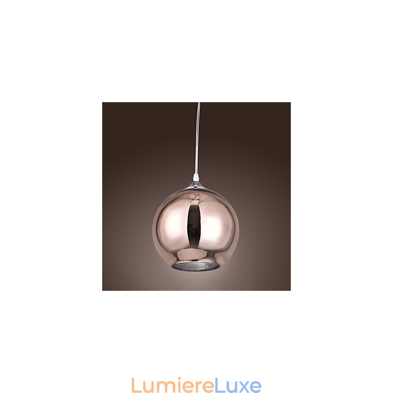 Suspension moderne contemporaine en métal galvanisé de 60 cm, forme globe