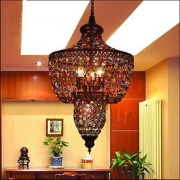 Lampe en cristal de couleur méditerranéenne, lumière noire d'Asie du Sud-Est