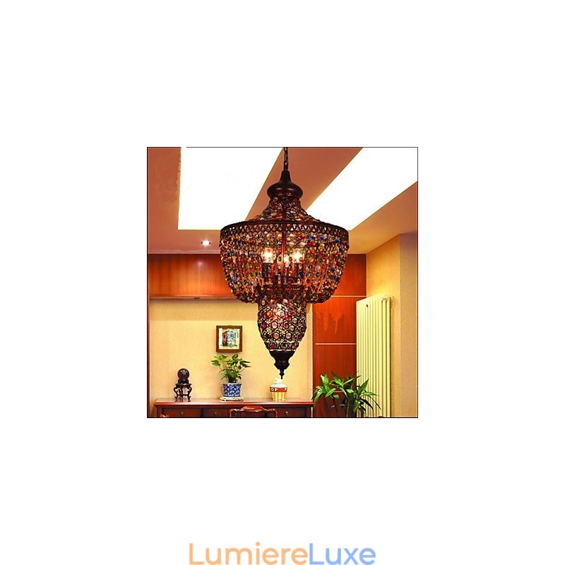 Lampe en cristal de couleur méditerranéenne, lumière noire d'Asie du Sud-Est