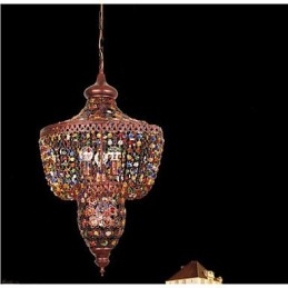 Lampe en cristal de couleur méditerranéenne, lumière noire d'Asie du Sud-Est