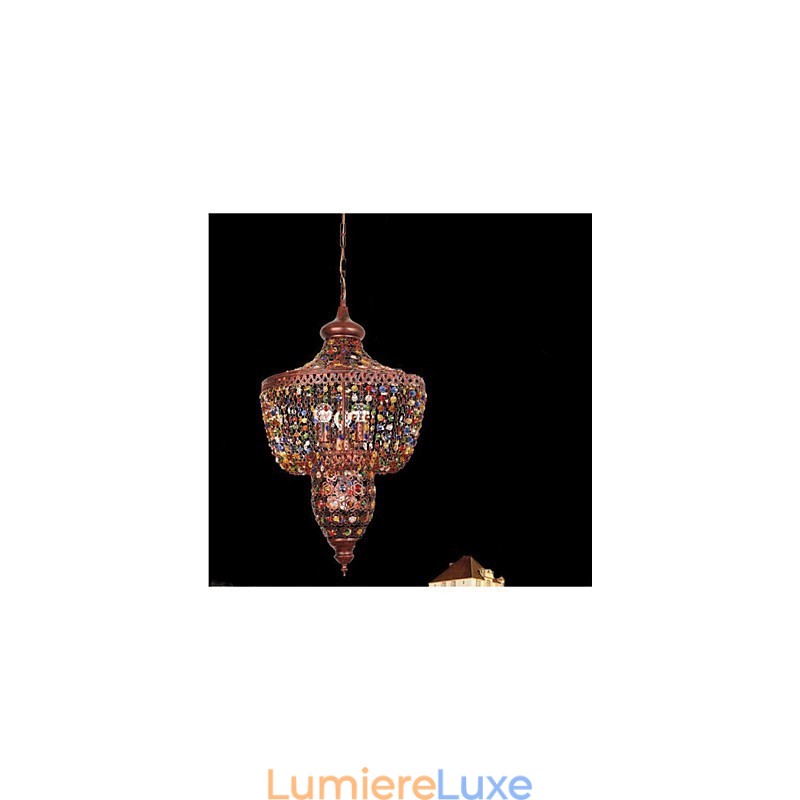 Lampe en cristal de couleur méditerranéenne, lumière noire d'Asie du Sud-Est