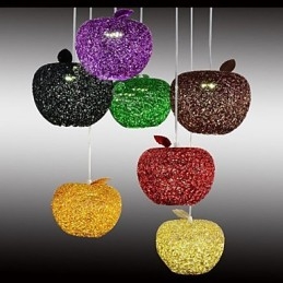 Lustre en aluminium tissé avec lampe à sept têtes Apple