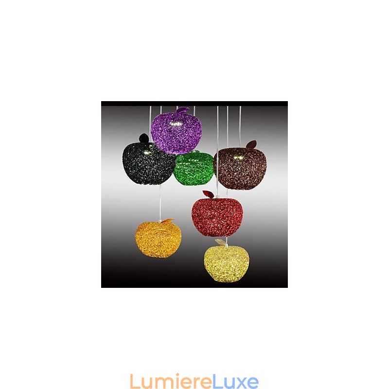 Lustre en aluminium tissé avec lampe à sept têtes Apple