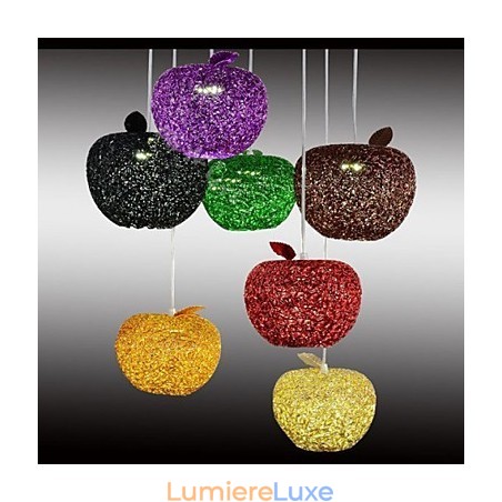 Lustre en aluminium tissé avec lampe à sept têtes Apple Lustre en aluminium tissé avec lampe à sept têtes Apple