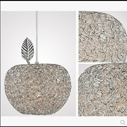 Lustre en aluminium tissé avec lampe à sept têtes Apple
