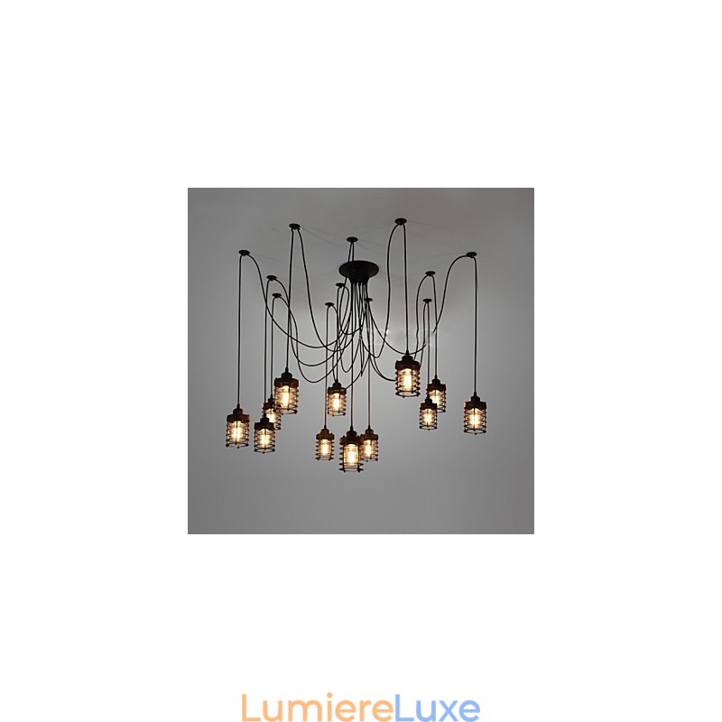 Plafonnier vintage Edison réglable à plusieurs niveaux, luminaire suspendu, style industriel, moderne et chic