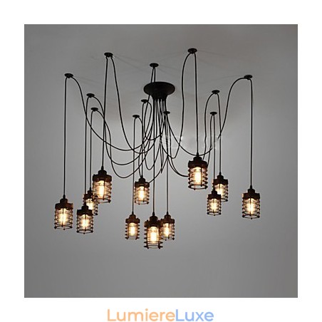 Plafonnier vintage Edison réglable à plusieurs niveaux, luminaire suspendu, style industriel, moderne et chic Plafonnier vintage Edison réglable à plusieurs niveaux, luminaire suspendu, style industriel, moderne et chic