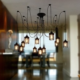 Plafonnier vintage Edison réglable à plusieurs niveaux, luminaire suspendu, style industriel, moderne et chic