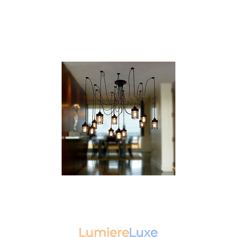 Plafonnier vintage Edison réglable à plusieurs niveaux, luminaire suspendu, style industriel, moderne et chic