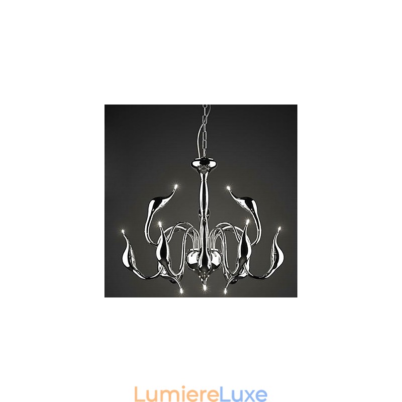 Lustre en métal galvanisé de style bougie contemporain moderne