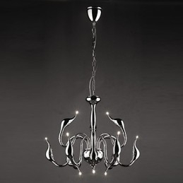 Lustre en métal galvanisé de style bougie contemporain moderne