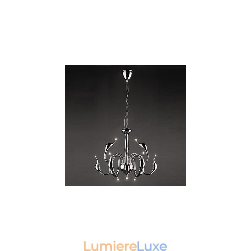 Lustre en métal galvanisé de style bougie contemporain moderne
