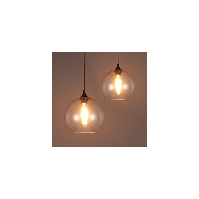 Lampe suspendue à tête unique en forme de boule de verre rurale, de style nordique créatif et contracté