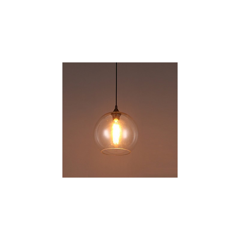 Lampe suspendue à tête unique en forme de boule de verre rurale, de style nordique créatif et contracté