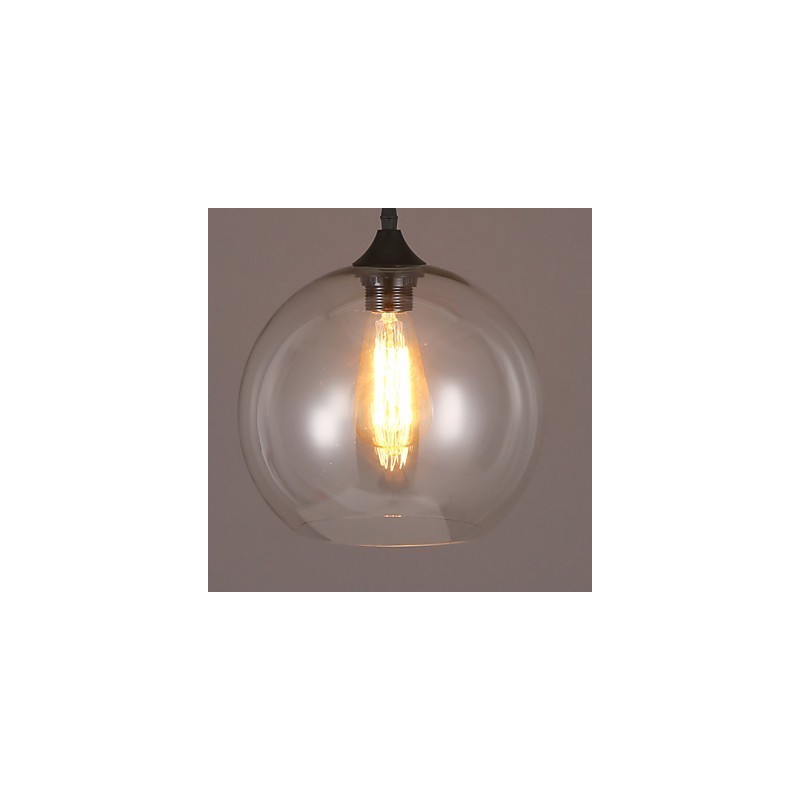 Lampe suspendue à tête unique en forme de boule de verre rurale, de style nordique créatif et contracté