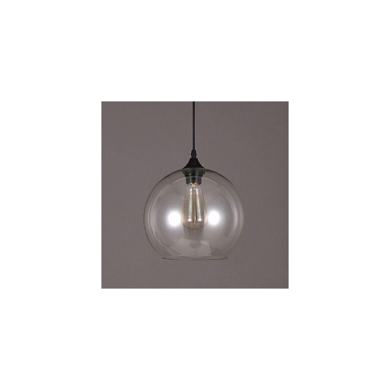 Lampe suspendue à tête unique en forme de boule de verre rurale, de style nordique créatif et contracté