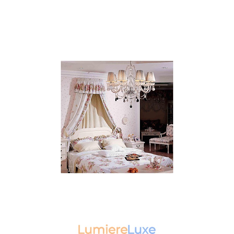 Lustre en cristal de luxe moderne à 8 lumières
