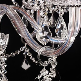 Lustre en cristal de luxe moderne à 8 lumières